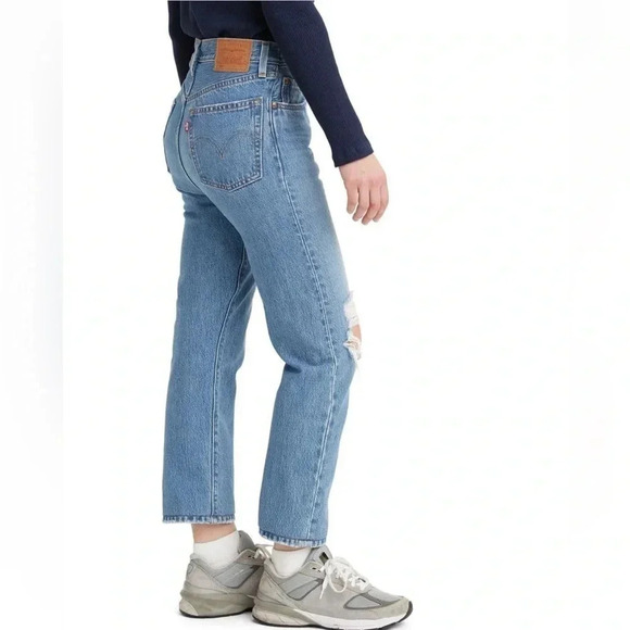 Levi's 501 Ripped Crop Jeans Athens Slide Size 27 x 26 - Picture 4 of 11